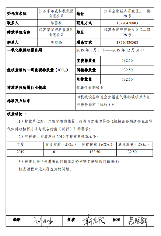 江苏华尔威科技集团有限公司碳排放核查报告(图2)